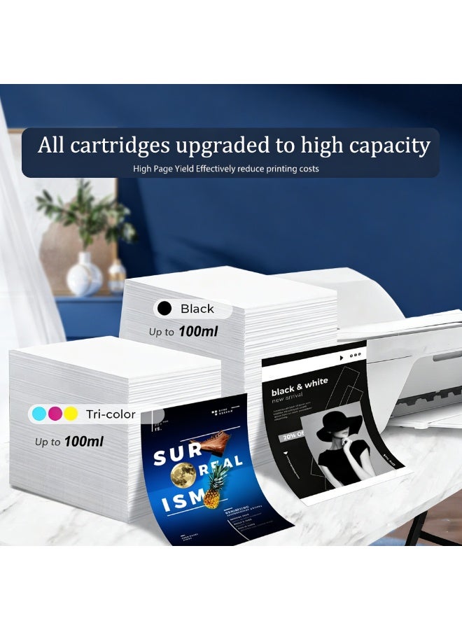 4-Pack من الحبر العالمي/حبر إعادة التعبئة مناسب لتعبئة طابعات الحبر 123 305 652 650 651 653 122 901 47 60 61 63 62 64 65 901 وطابعات خزان الحبر (1 أسود، 1 سلسلي، 1 ماجента، 1 أصفر) - Image 3